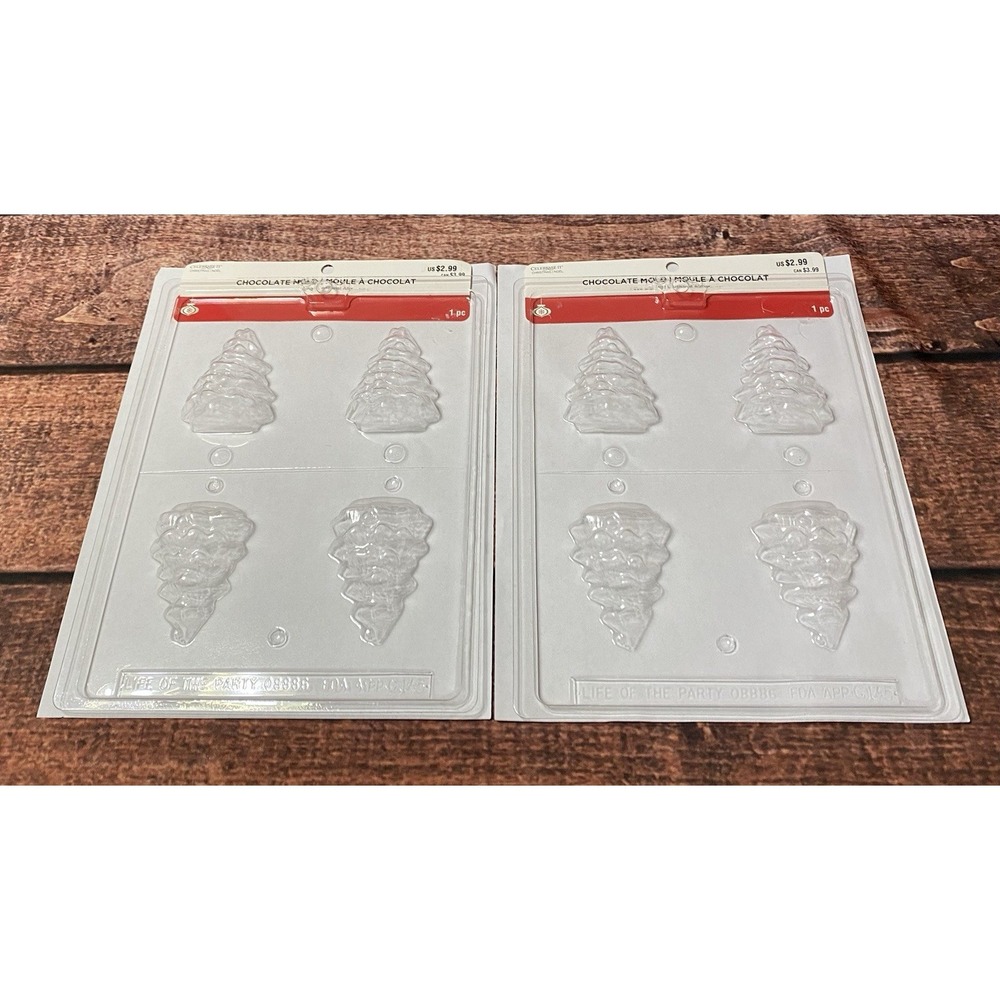 Celebrate It Christmas Chocolate Molds Christmas Trees Lot Of 2 New